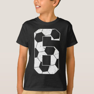 Kinderen 6e verjaardag Jongen Voetbalspeler Voetba T-shirt