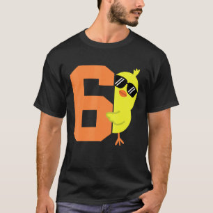 Kinderen 6e verjaardag kip thema cute 6 jaar oude t-shirt