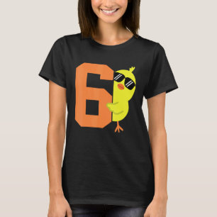 Kinderen 6e verjaardag Kip Thema Schattig 6 Jaar O T-shirt