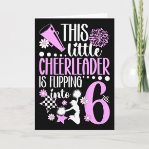 Kinderen 6e verjaardagsfeestje cheerleader zes jaa kaart