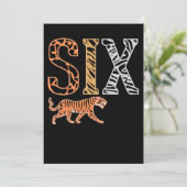 Kinderen 6e verjaardagsfeestje dierentuin tijger kaart (Staand voorkant)