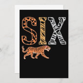 Kinderen 6e verjaardagsfeestje dierentuin tijger kaart (Voorkant / Achterkant)