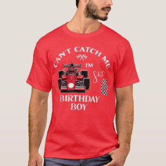 Kinderen 6e verjaardagsrace Bday jongen kan me nie T-shirt