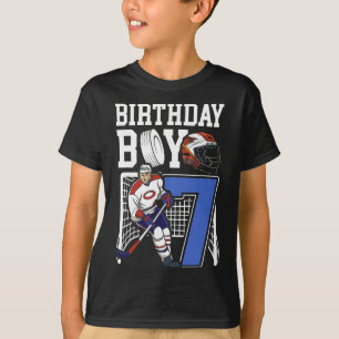 Kinderen 7 jaar ijshockey thema verjaardagsfeestje t-shirt