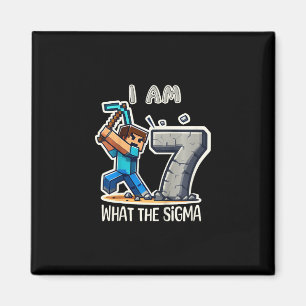 Kinderen 7 jaar oud Sigma Pixel Art Mijnbouw Gamer Magneet