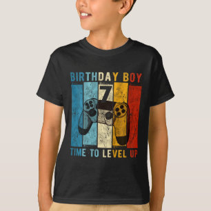 Kinderen 7 jaar verjaardag jongen 7 Tijd om niveau T-shirt