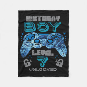 Kinderen 7e verjaardag Gamer Level 7 Ontgrendeld V Fleece Deken