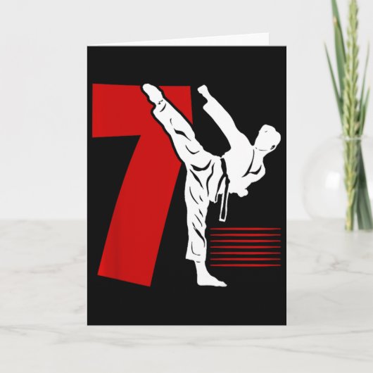 Kinderen 7e verjaardag Karate 7 jaar oude Karate v Kaart (Voorkant)