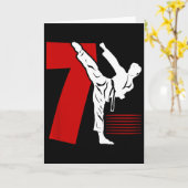 Kinderen 7e verjaardag Karate 7 jaar oude Karate v Kaart (Gele Bloem)