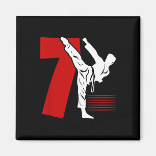 Kinderen 7e verjaardag Karate 7 jaar oude Karate v Magneet