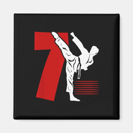 Kinderen 7e verjaardag Karate 7 jaar oude Karate v Magneet (Voorkant)