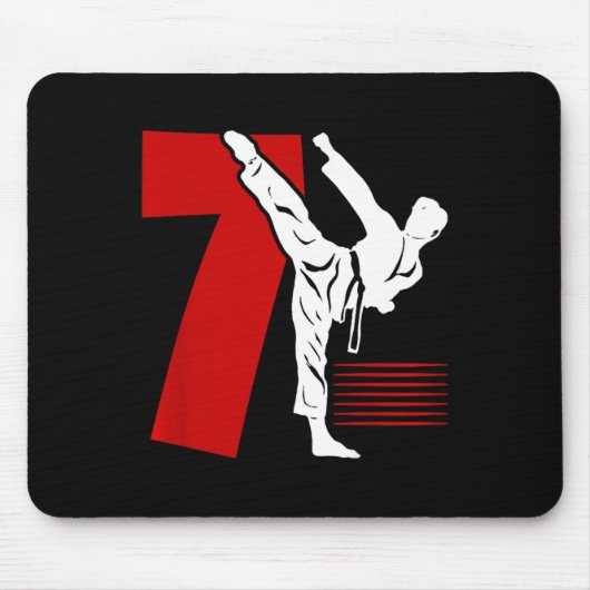 Kinderen 7e verjaardag Karate 7 jaar oude Karate v Muismat (Voorkant)