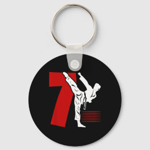 Kinderen 7e verjaardag Karate 7 jaar oude Karate v Sleutelhanger