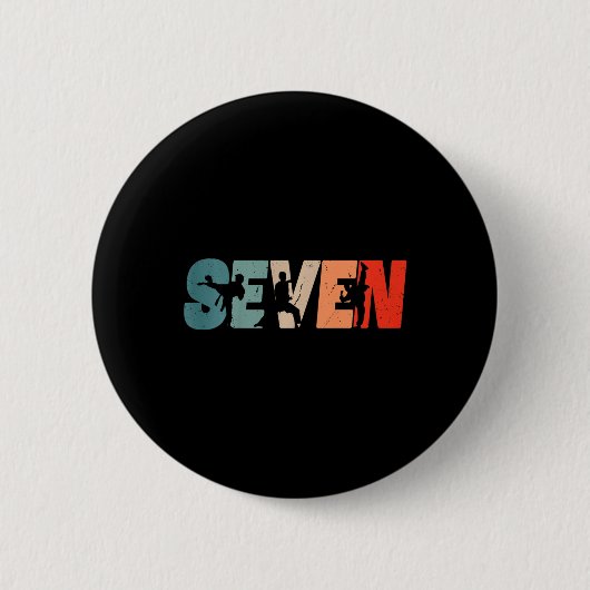 Kinderen 7e verjaardag Karate vechter 7 jaar oude Ronde Button 5,7 Cm (Voorkant)
