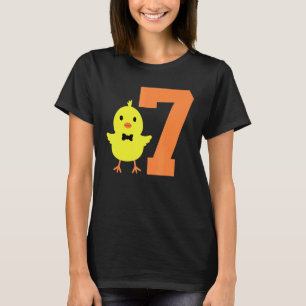 Kinderen 7e verjaardag kip thema cute 7 jaar oude t-shirt