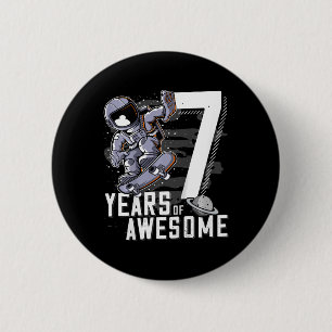 Kinderen 7e verjaardag ronde button 5,7 cm
