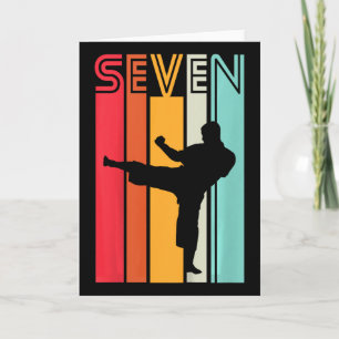 Kinderen 7e verjaardagscadeau Karate Retro Taekwon Kaart