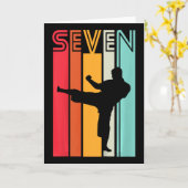Kinderen 7e verjaardagscadeau Karate Retro Taekwon Kaart (Gele Bloem)