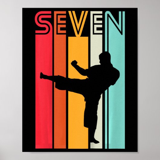 Kinderen 7e verjaardagscadeau Karate Retro Taekwon Poster (Voorkant)
