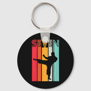 Kinderen 7e verjaardagscadeau Karate Retro Taekwon Sleutelhanger