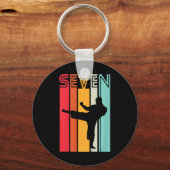 Kinderen 7e verjaardagscadeau Karate Retro Taekwon Sleutelhanger (Voorkant)