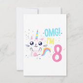 Kinderen 8 jaar oud meisje verjaardag outfit cadea kaart (Achterkant)