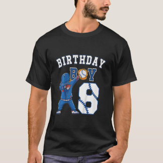 Kinderen 8e verjaardag Jongen honkbal Thema 8 jaar T-shirt