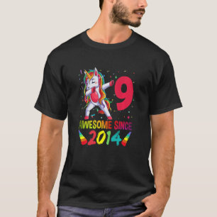 Kinderen 9 Jaar Meisjes Tiener Dabbing Eenhoorn 9e T-shirt