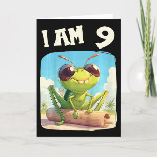 Kinderen 9 jaar oud 9 verjaardag krekels jongen me kaart
