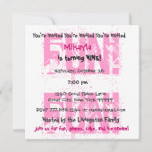 Kinderen 9e Verjaardag Custom Name Modern Pink Kaart (Achterkant)