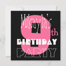 Kinderen 9e Verjaardag Custom Name Modern Pink