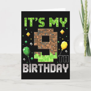 Kinderen 9e verjaardag Gamer Pixel 9 jaar oud Vide Kaart