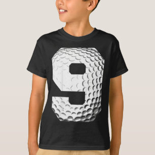 Kinderen 9e verjaardag Jongen Golfspeler Golf 9 Ja T-shirt