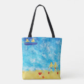 Kinderen aan de zee moderne strand tote bag (Achterkant)