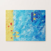 Kinderen aan de Zeekant Modern Hedendaags Kunst Legpuzzel (Horizontaal)