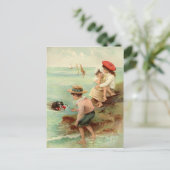  kinderen aan het strand Briefkaart (Staand voorkant)