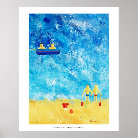 Kinderen aan het strand Contemporary Art Print (Voorkant)