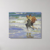 Kinderen aan het strand (door Edward Henry Potthas Canvas Afdruk (Voorkant)