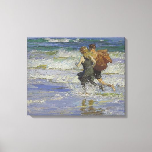 Kinderen aan het strand (door Edward Henry Potthas Canvas Afdruk (Voorkant)