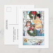  kinderen aan wal met kerstmis briefkaart (Voorkant / Achterkant)