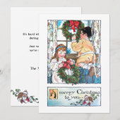  kinderen aan wal met kerstmis feestdagenkaart (Voorkant / Achterkant)