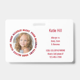 Kinderen Aangepaste Foto Voedselallergie Medische  Badge