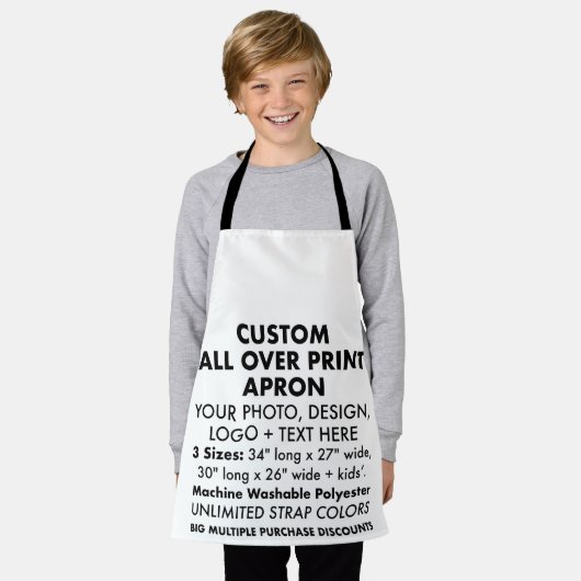 Kinderen Aangepaste gepersonaliseerde All Over Pri Schort (Gedragen)