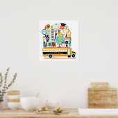Kinderen Aangepaste naam School poster (Keuken)