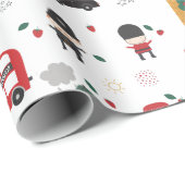 Kinderen Aangepaste Rode Londense Bus & Klokkentor Cadeaupapier (Rol Hoek)