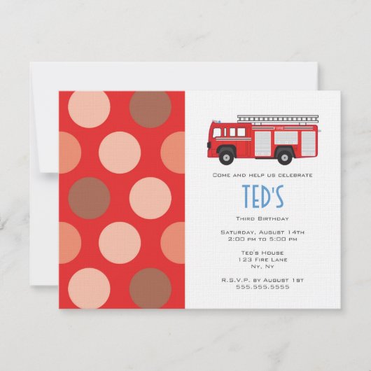 Kinderen - Aannodiging op zondag - Brandweerwagen Kaart (Voorkant)