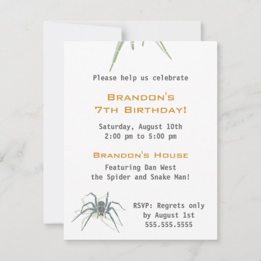 Kinderen - Aanwezigheid - Spinnen Kaart (Achterkant)