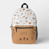 Kinderen ABC Alphabet Wild Animal Bedrukte Rugzak (Voorkant)