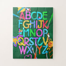 Kinderen ABCs alfabet legpuzzel