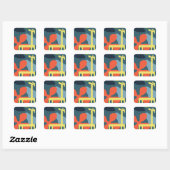 kinderen abstracte giraffe vierkante sticker (Vel)